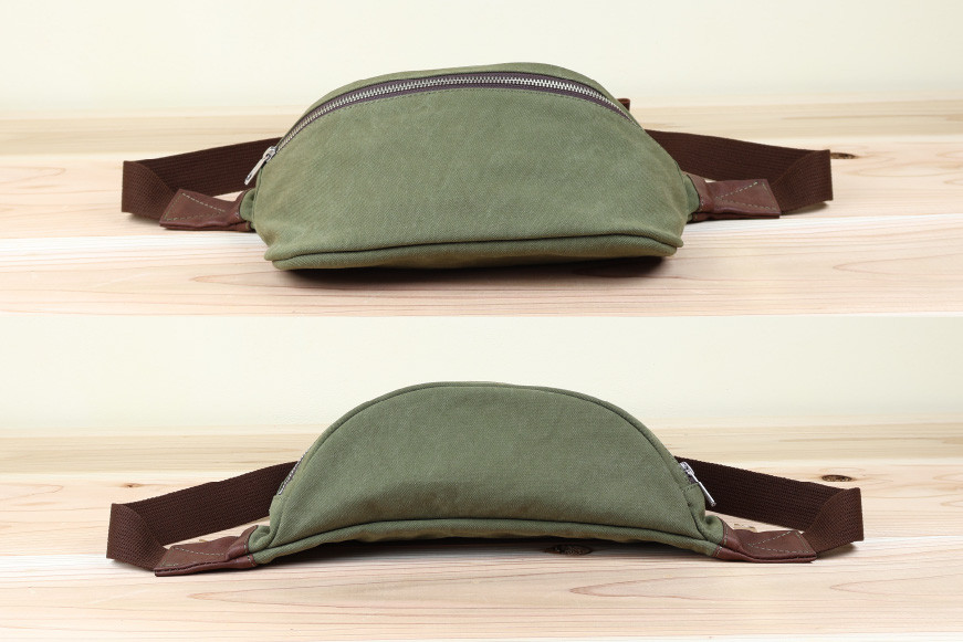 フェスバッグ アーミーグリーン / アトリエSASSA / 富山県 朝日町 [34310162] バッグ シンプル ヴィンテージ ボディバッグ 斜めがけ 革 レザー 帆布