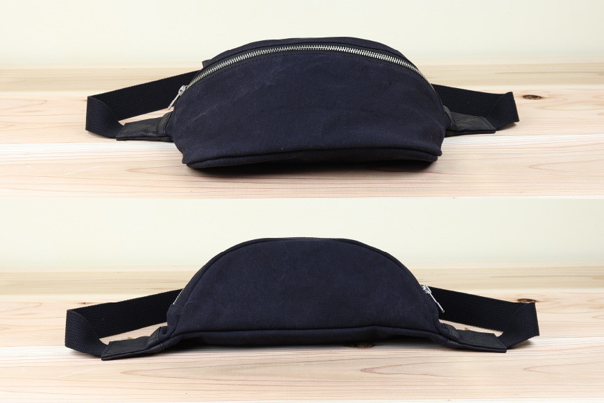 フェスバッグ ブラック / アトリエSASSA / 富山県 朝日町 [34310164] バッグ シンプル ヴィンテージ ボディバッグ 斜めがけ 革 レザー 帆布