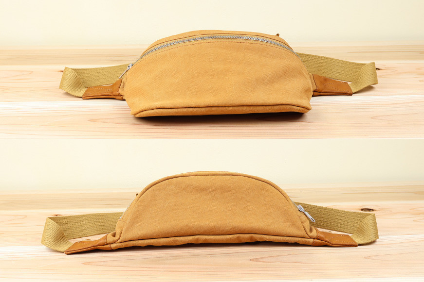 フェスバッグ キャメル / アトリエSASSA / 富山県 朝日町 [34310167] バッグ シンプル ヴィンテージ ボディバッグ 斜めがけ 革 レザー 帆布