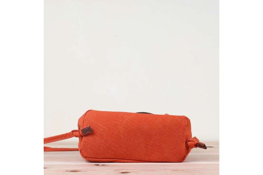 リュック オレンジ [アトリエSASSA 富山県 朝日町 34310398-or] リュックサック 大容量 帆布 革 おしゃれ 手作り シンプル レザー