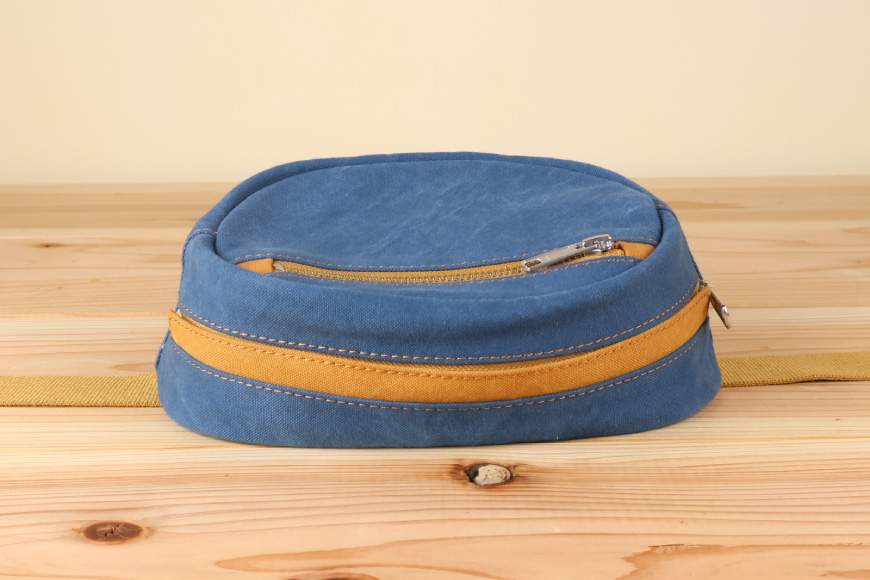 ボディバッグ エッグ [アトリエSASSA 富山県 朝日町 34310572-bl×cm] ボディバッグ 鞄 かばん カバン 帆布 革 おしゃれ 手作り シンプル レザー