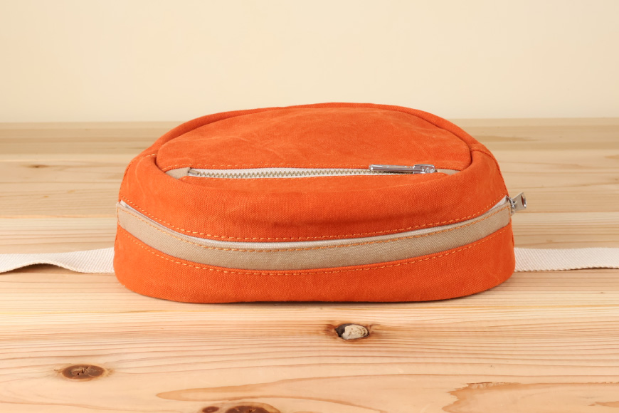 ボディバッグ エッグ [アトリエSASSA 富山県 朝日町 34310572-or×gb] ボディバッグ 鞄 かばん カバン 帆布 革 おしゃれ 手作り シンプル レザー