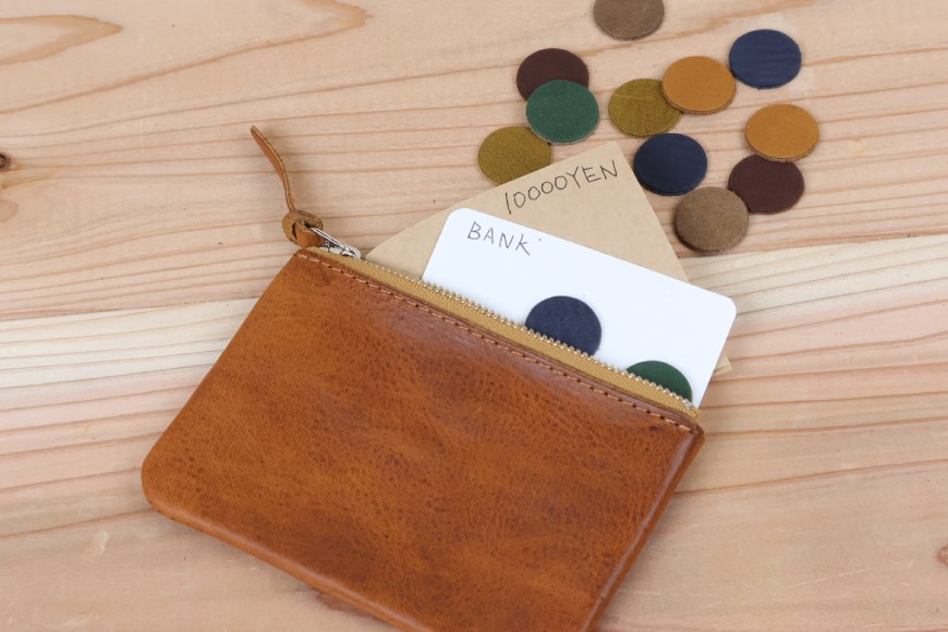 ポーチ ヌメベージュ [アトリエSASSA 富山県 朝日町 34310044]