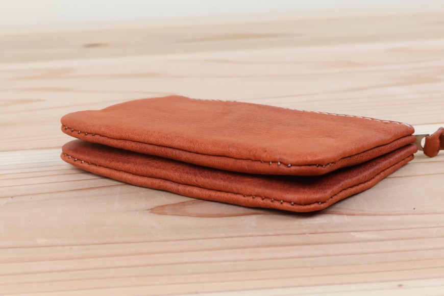 おさいふポーチ オレンジ [アトリエSASSA 富山県 朝日町 34310062]