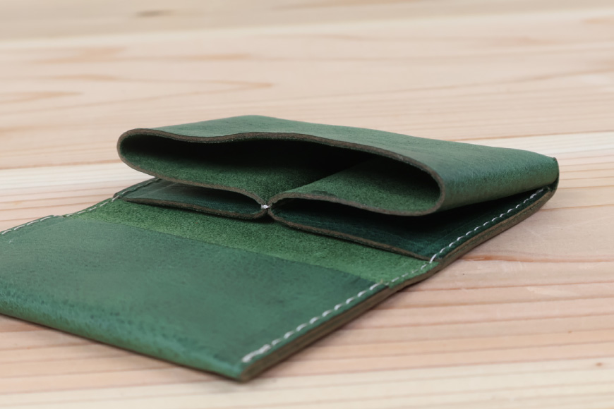 名刺入れ [アトリエSASSA 富山県 朝日町 34310573-gr] 名刺 めいし 名刺入 カードケース 革 牛革 国産 レザー手作り カードホルダー シンプル