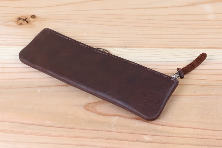 ペンケース ブラウン [アトリエSASSA 富山県 朝日町 34310058]