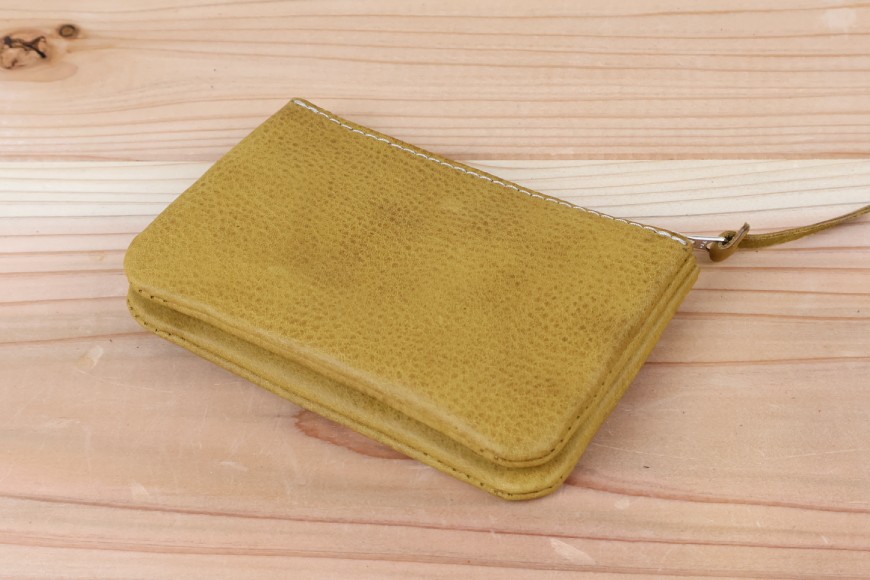 おさいふポーチ イエロー [アトリエSASSA 富山県 朝日町 34310061]