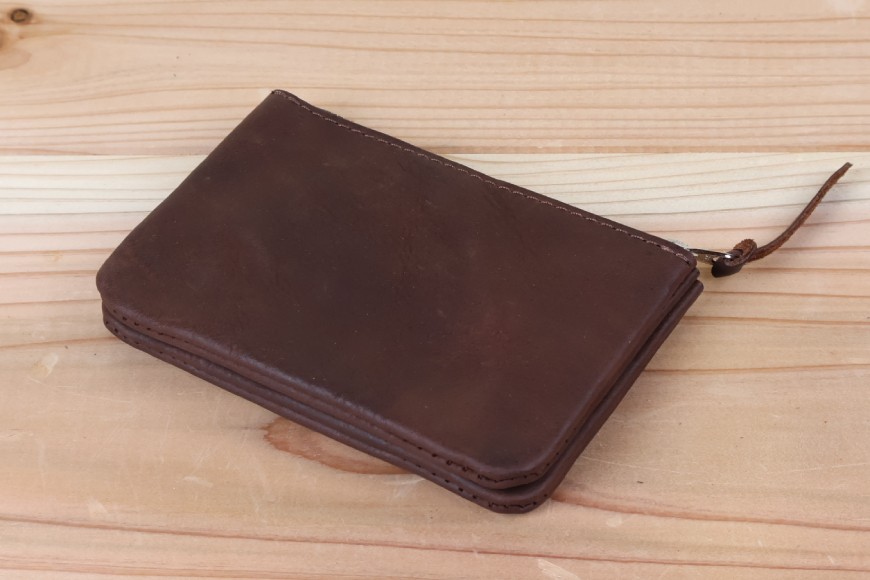 おさいふポーチ ブラウン [アトリエSASSA 富山県 朝日町 34310069]
