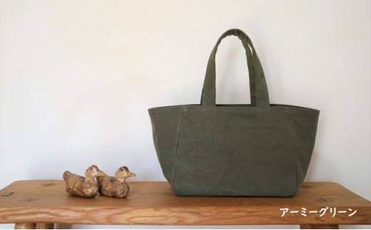 職人手作り直送！トートバッグ　S　アーミーグリーン [アトリエSASSA 富山県 朝日町 34310105] キャンバス 帆布 バッグ 鞄 カバン ビジネス カジュアル お稽古バッグ