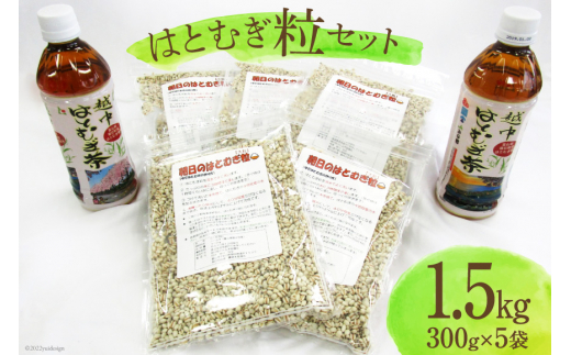 朝日町産 はとむぎ 粒 300g×5袋セット [朝日町ハトムギ協議会 富山県 朝日町 34310207]