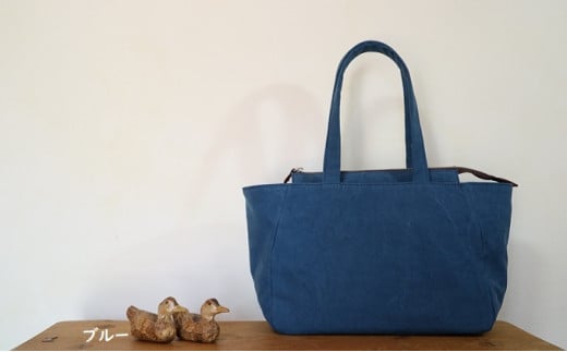 トートバッグ　M ブルー [アトリエSASSA 富山県 朝日町 34310401] キャンバス 帆布 バッグ 鞄 カバン ビジネス カジュアル お稽古バッグ