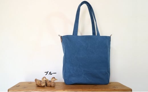 トートバッグ　L ブルー [アトリエSASSA 富山県 朝日町 34310410] キャンバス 帆布 バッグ 鞄 カバン ビジネス カジュアル お稽古バッグ