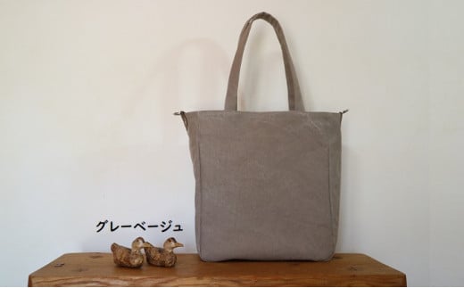 トートバッグ　L グレーベージュ [アトリエSASSA 富山県 朝日町 34310411] キャンバス 帆布 バッグ 鞄 カバン ビジネス カジュアル お稽古バッグ