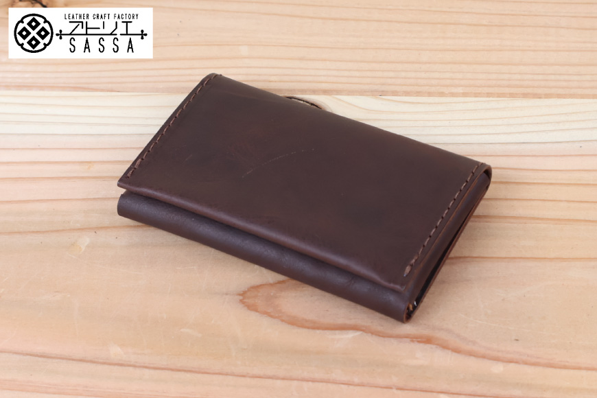 名刺入れ [アトリエSASSA 富山県 朝日町 34310573-bw] 名刺 めいし 名刺入 カードケース 革 牛革 国産 レザー手作り カードホルダー シンプル