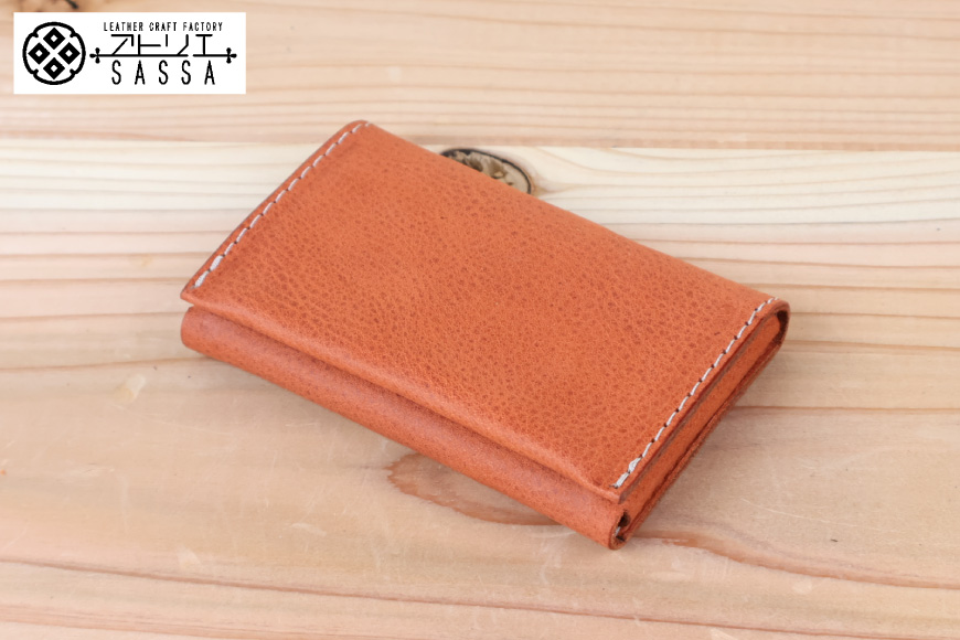 名刺入れ [アトリエSASSA 富山県 朝日町 34310573-or] 名刺 めいし 名刺入 カードケース 革 牛革 国産 レザー手作り カードホルダー シンプル