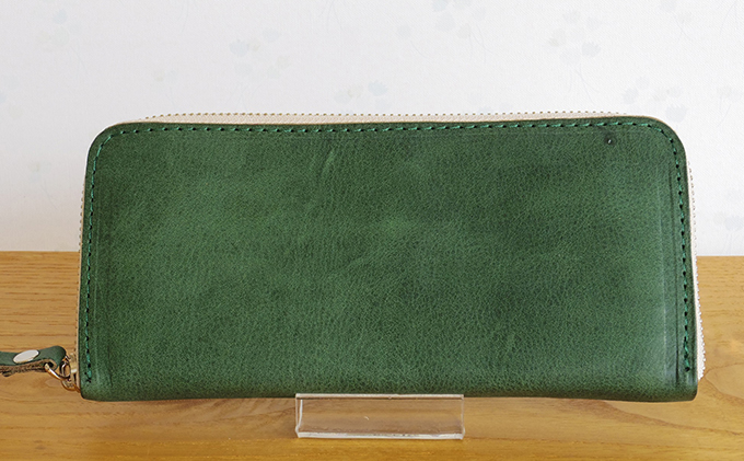 オールレザー長財布　グリーン [アトリエSASSA  富山県 朝日町 34310096] 財布 メンズ レディース 長財布 革 国産 皮革 手作り