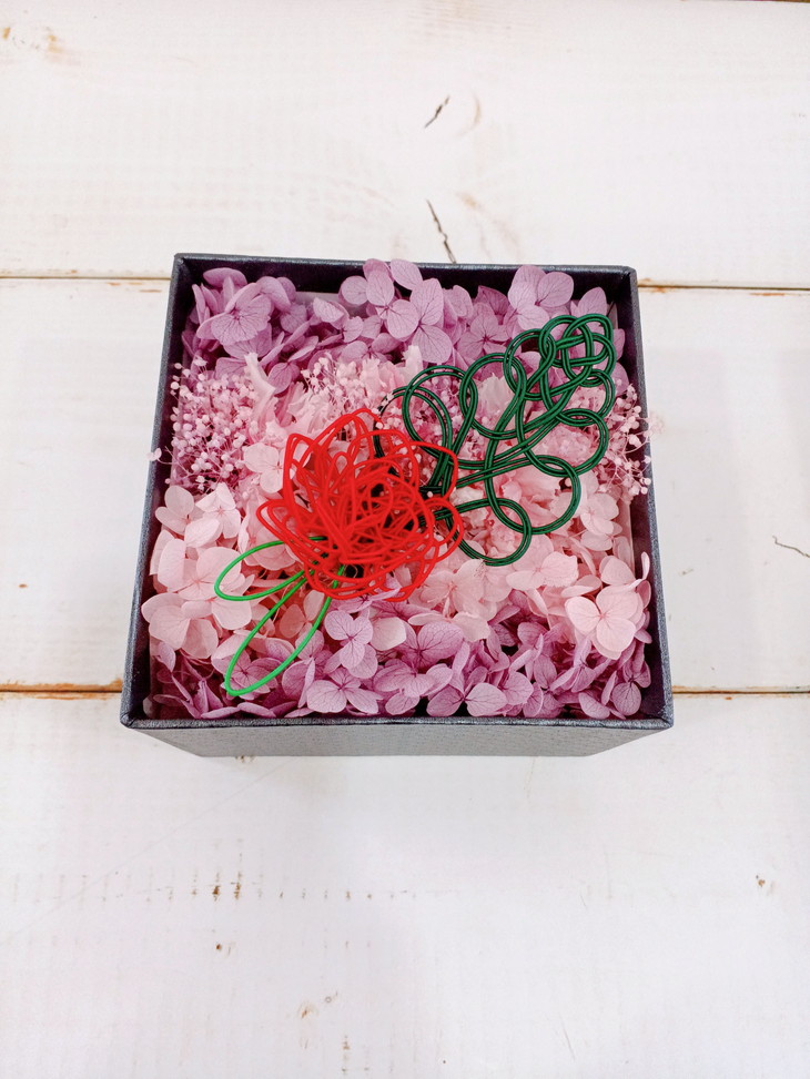 水引BOXプリザーブドフラワー（ピンク）