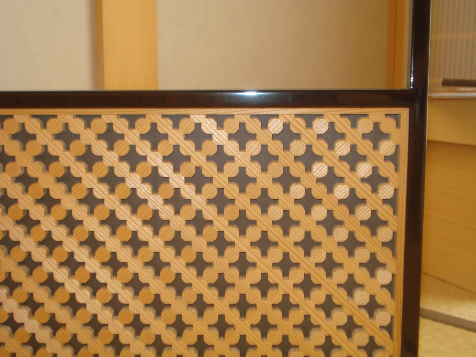 黒塗り風炉先屏風 黒カシュー塗りの風炉先屏風 日用品 インテリア