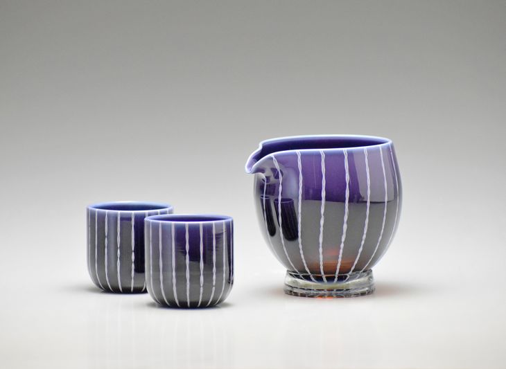 Hotto-G 耐熱燿変ガラス　酒器セット（パープル） ※2025年3月上旬頃より順次発送予定 〇