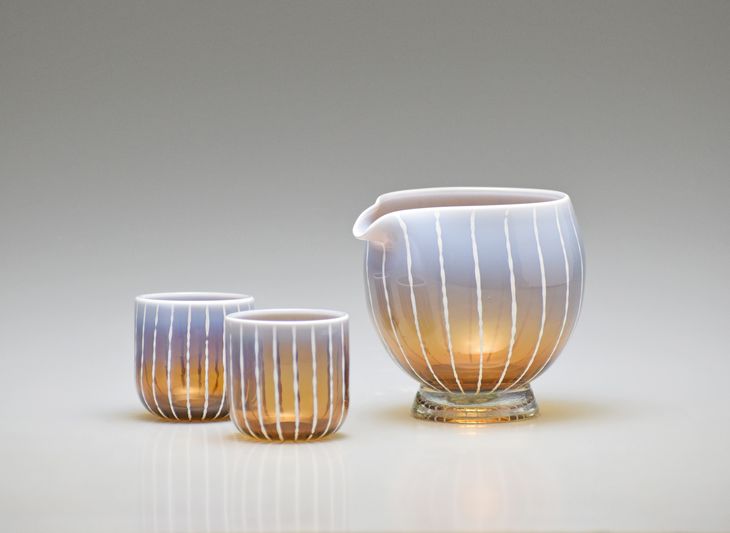 Hotto-G 耐熱燿変ガラス　酒器セット（アンバー） ※2025年3月上旬頃より順次発送予定 〇