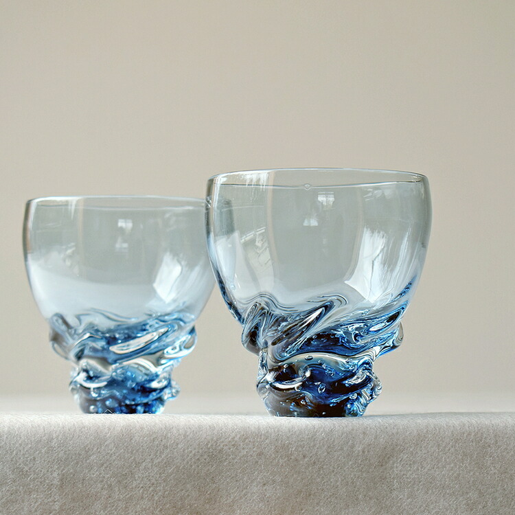 能登藍-noto blue- 流グラスペア（中田製箱所製木箱入り） ※2025年3月上旬頃より順次発送予定