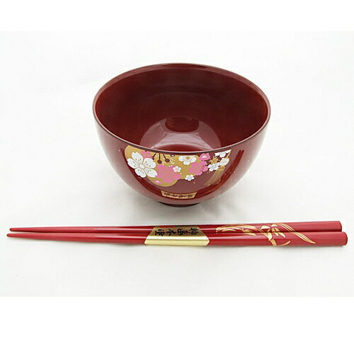 山中塗花嫁お椀と輪島塗お箸セット【能登の花嫁のれんオリジナル】プレゼント ギフト 結婚祝い 新婚 伝統工芸 蘭