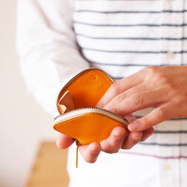 小銭だけ入れ　本革　ハンドメイド　財布