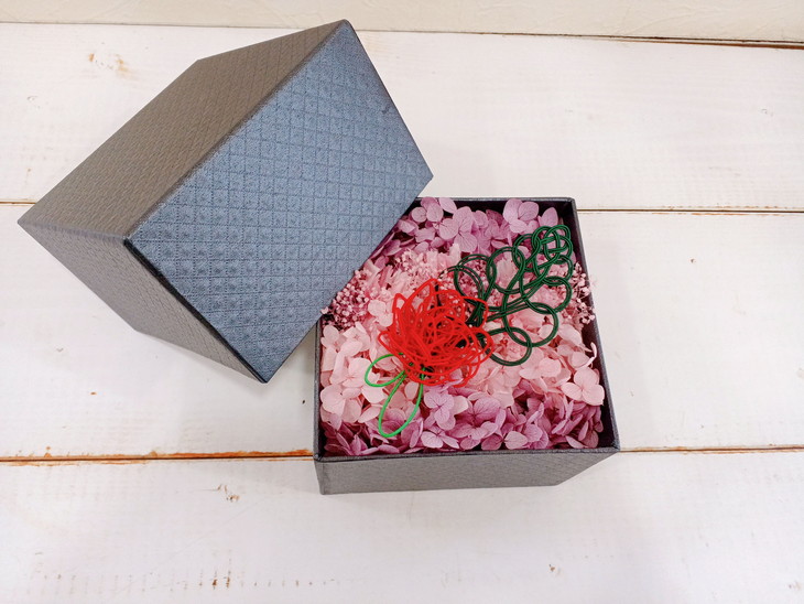 水引BOXプリザーブドフラワー（ピンク）