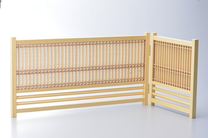 ミニ屏風(2枚折り) B格子柄タイプ