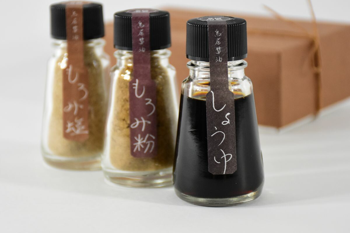 鳥居醤油店　オリジナル4点セット（醤油・もろみ粉・もろみ塩・だしつゆ） 調味料 手作り 鍋