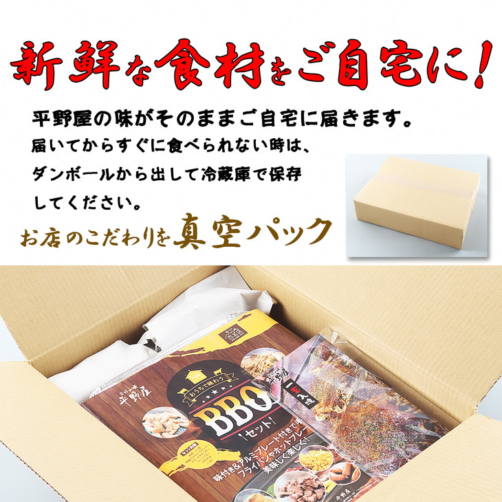 【定期便】お好み焼き平野屋　オリジナル BBQセット [2人前]（全3回）※北海道・青森・九州（福岡を除く）・沖縄への配送不可