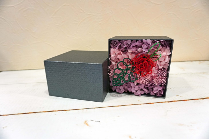 水引BOXプリザーブドフラワー（ピンク）