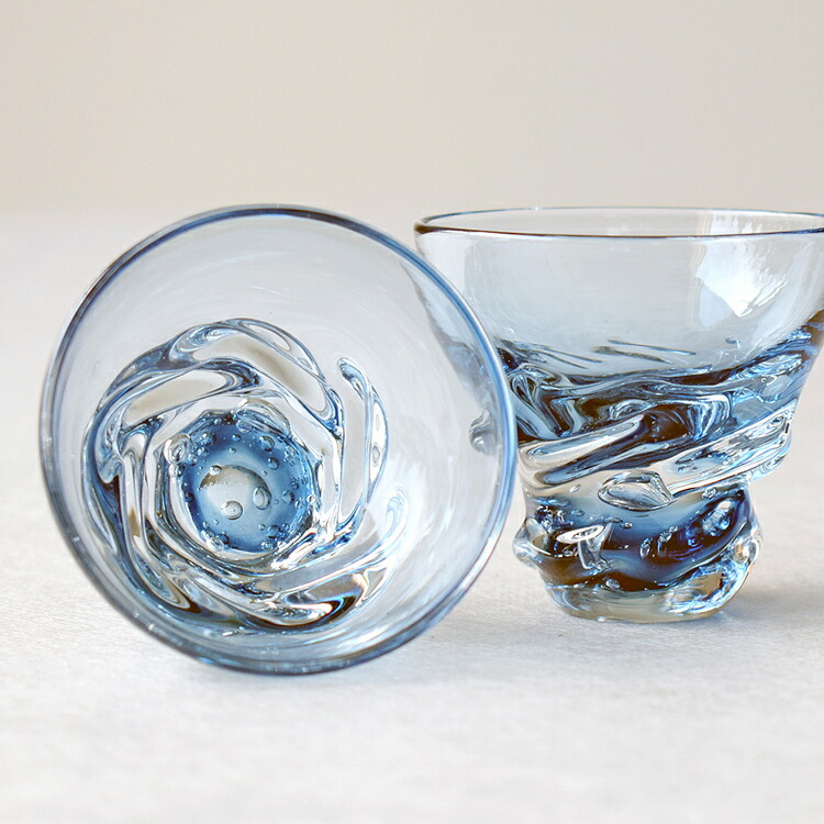 能登藍-noto blue- 流ぐい呑みペア（中田製箱所製木箱入り） ※2025年3月上旬頃より順次発送予定