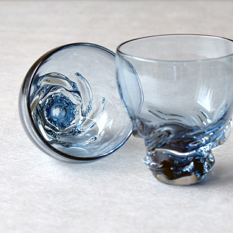 能登藍-noto blue- 流グラスペア（中田製箱所製木箱入り） ※2025年3月上旬頃より順次発送予定
