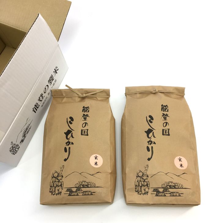 【発送時期が選べる】【定期便】石川県七尾産コシヒカリ「能登の国」玄米10kg＋2kg（6kg×2袋）×3回◇ ※着日指定不可 ※2024年2月上旬～5月下旬頃に順次発送予定