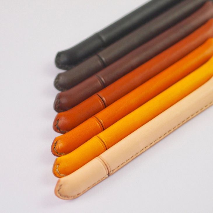 革まきペン（ペンカバー）本革　ハンドメイド≪シンプル 牛革 手作り≫
