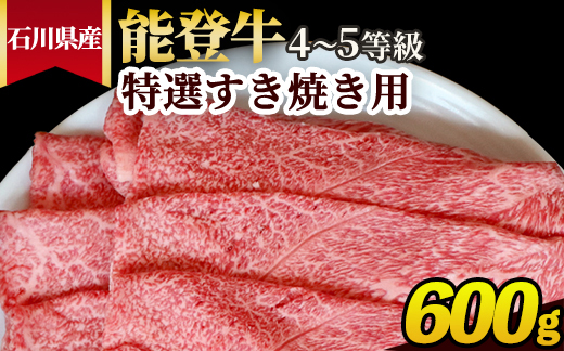石川県産 能登牛（4～5等級）特選すき焼き用 600g ※2025年1月以降に順次発送予定