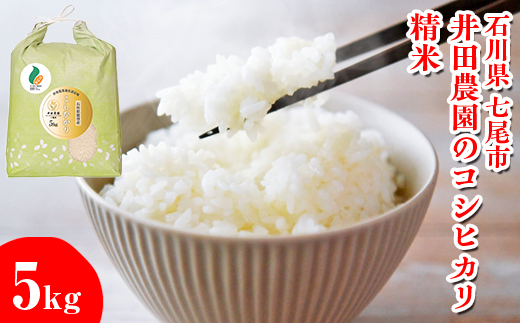 【令和7年産】井田農園のコシヒカリ 精米 5kg 能登産『里山里海』の特撰米 | 石川県 七尾市 能登 コメ 米 里山里海 コシヒカリ こしひかり