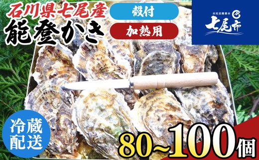 魚介類 牡蠣 能登かき殻付き・加熱用・一斗缶［約80～100個］｜牡蠣 カンカン焼き カキ かき 加熱用 カキフライ 海鮮 魚介 国産 石川県 七尾市 能登 復興