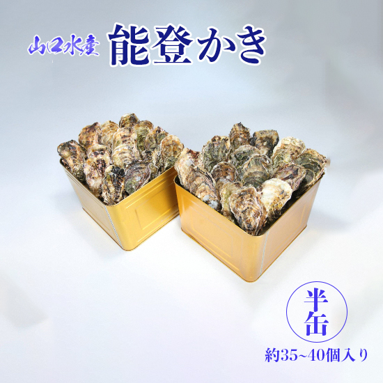 【発送時期が選べる】山口水産の能登かき / 半缶(約35～40個入り)×2◇ ｜ 石川県 七尾市 能登 ※2025年1月中旬頃～4月下旬頃に順次発送予定 ※離島への配送不可