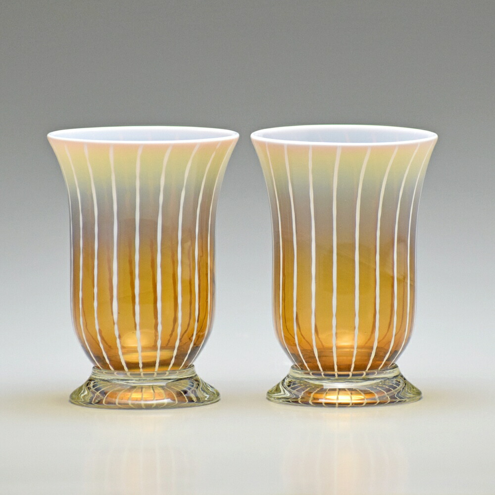 Hotto-G 耐熱燿変ガラス　ジュースグラスペア（アンバー）