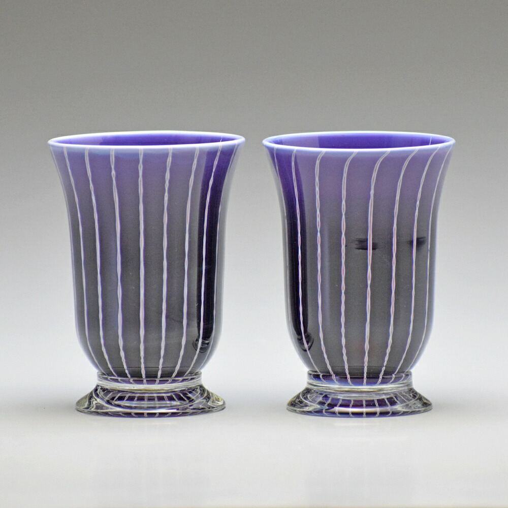 Hotto-G 耐熱燿変ガラス　ジュースグラスペア（パープル）