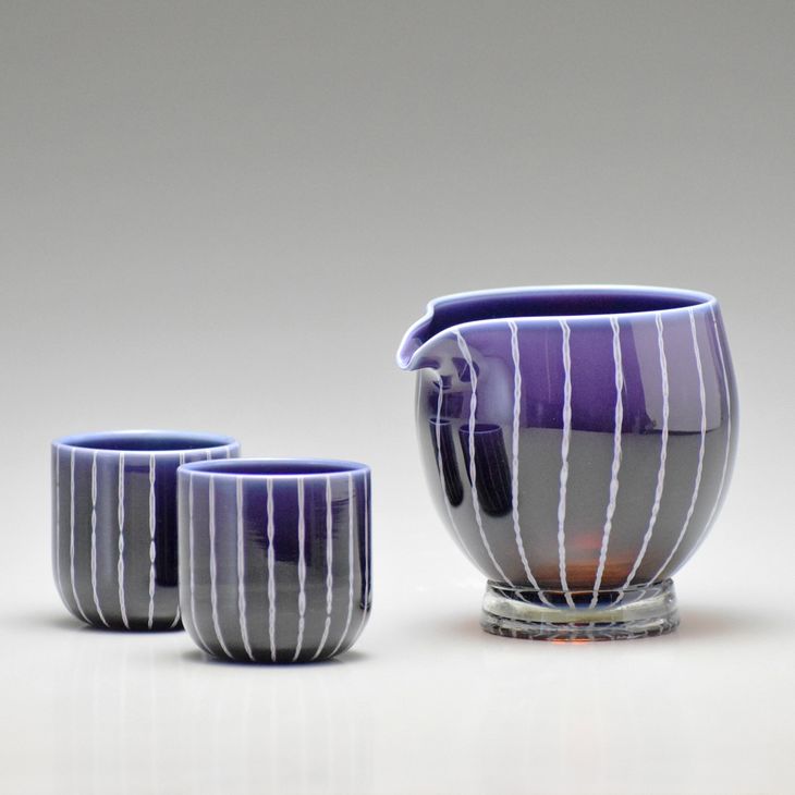 Hotto-G 耐熱燿変ガラス　酒器セット（パープル） ※2025年3月上旬頃より順次発送予定 〇
