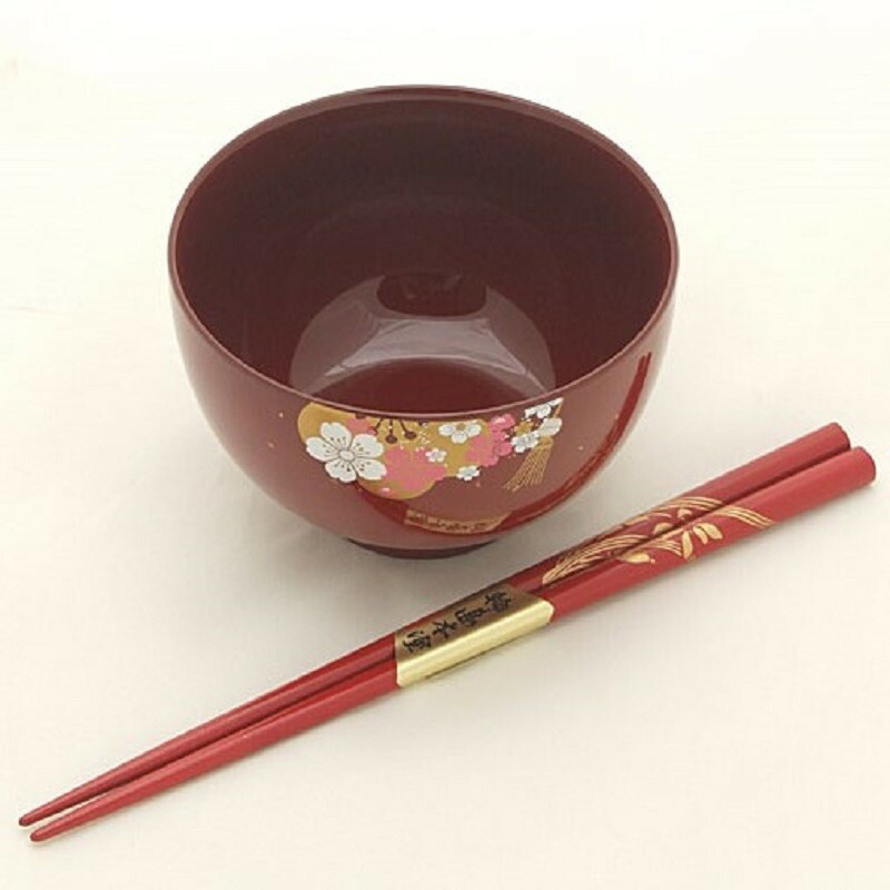 山中塗花嫁お椀と輪島塗お箸セット【能登の花嫁のれんオリジナル】プレゼント ギフト 結婚祝い 新婚 伝統工芸 蘭