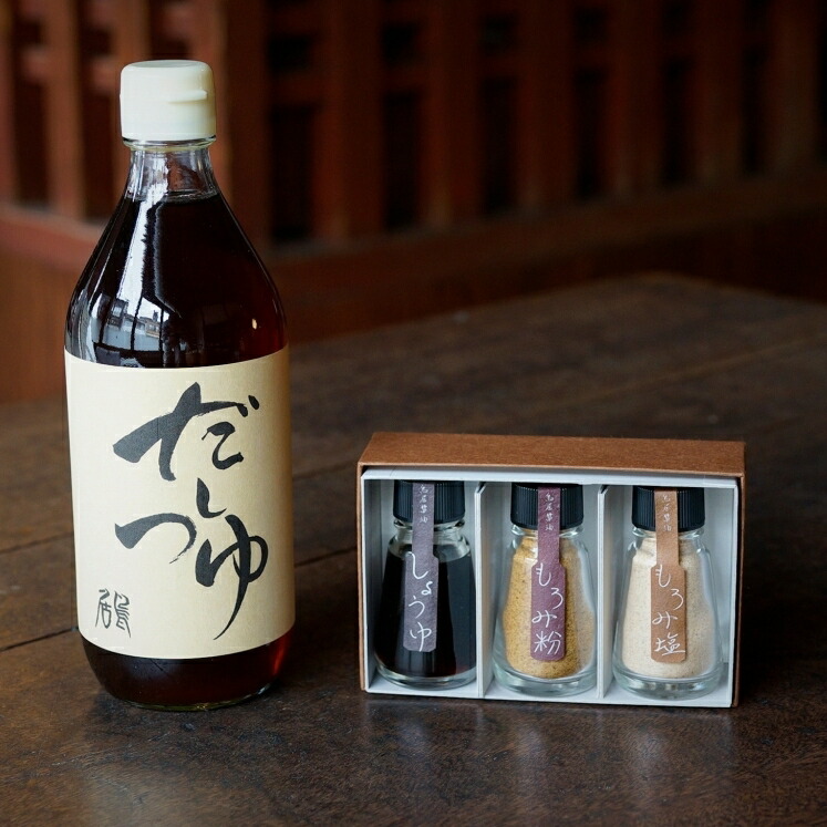 鳥居醤油店　オリジナル4点セット（醤油・もろみ粉・もろみ塩・だしつゆ） 調味料 手作り 鍋