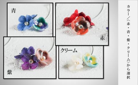 九谷焼×布花アクセサリー九谷花（KUTANIKA）雫（小花　ピアス/イヤリング）