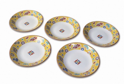 九谷焼 八趣皿（4号）５枚セット お皿 食器  石川県 小松市 北陸