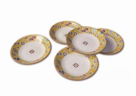 九谷焼 八趣皿（5号）５枚セット