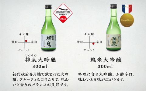 神泉 日本酒ほろ酔いセット 300ml ６本セット 純米吟醸 大吟醸