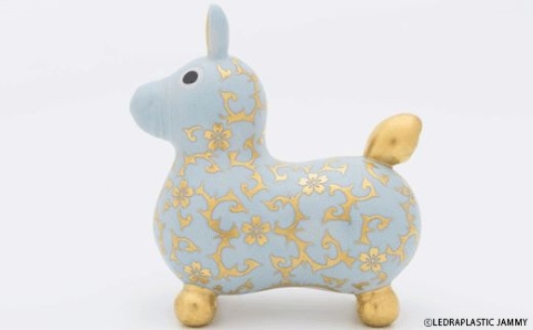 【RODY×九谷焼】九谷焼ロディ「白粒盛金桜花唐草文(ブルー)」仲田錦玉